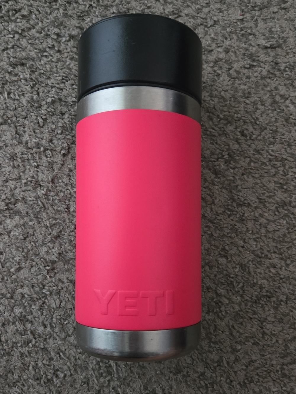 Pink Stainless Travel Bottle with Black Lid